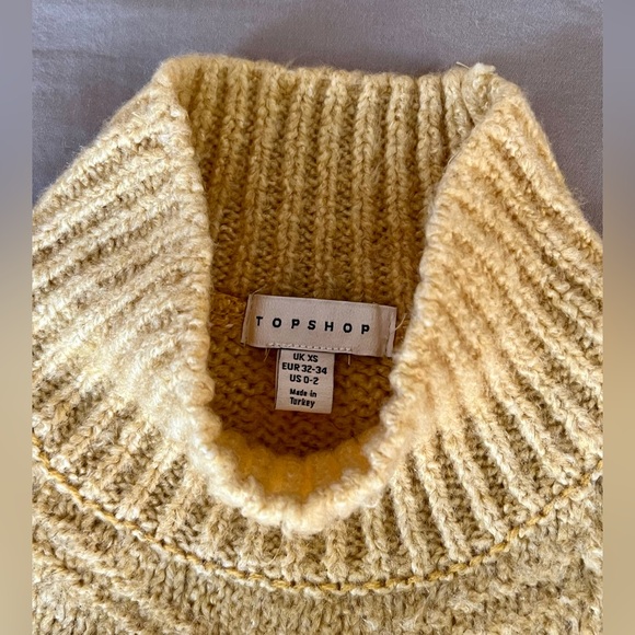 Topshop yellow cropped knit sweater - Picture 2 of 4